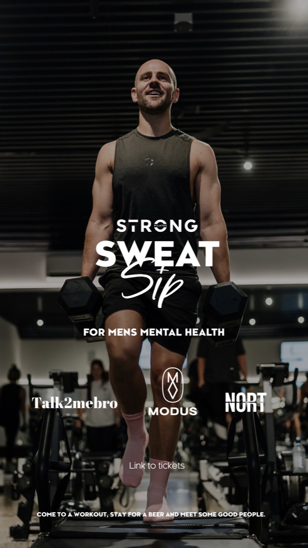 SWEAT + SIP — a men's mental health event at STRONG Pilates Broadmeadow